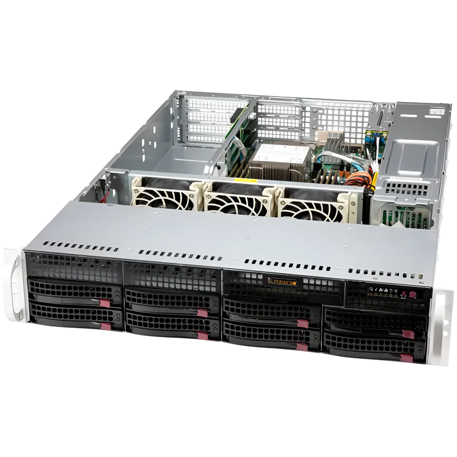 Сървър Supermicro assembled server based on SYS-520P-WTR-EU ICX 4314 CPU 8x 32GB DDR4-3200. 2x SSD 2.5" NVMe PCIe4 1.9TB