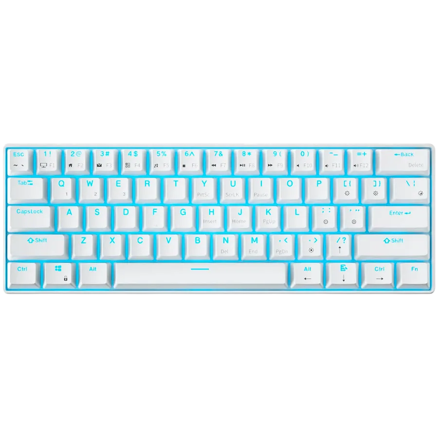 Геймърска клавиатура ROYAL KLUDGE RK61 White Gaming Keyboard Red switch
