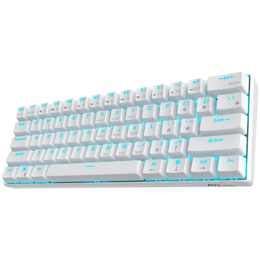 Геймърска клавиатура ROYAL KLUDGE RK61 White Gaming Keyboard Red switch - Image 46
