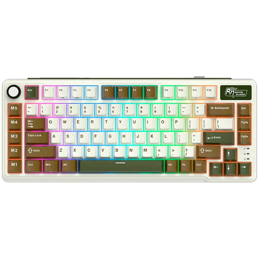 Геймърска клавиатура ROYAL KLUDGE RK L75 Palm Green Gaming Keyboard Cream switch