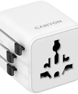 Зарядно за мобилен телефон CANYON Travel Adapter OnTour One EU/UK/US/AUS