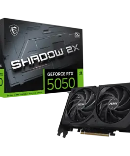 Видео карта MSI Video Card NVIDIA GeForce RTX 5050 8G SHADOW 2X OC 8GB GDDR6 128-bit 2602 MHz Boost 2560 CUDA Cores PCIe