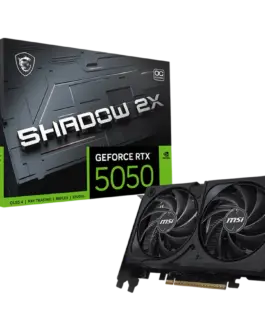 Видео карта MSI Video Card NVIDIA GeForce RTX 5050 8G SHADOW 2X OC 8GB GDDR6 128-bit 2602 MHz Boost 2560 CUDA Cores PCIe