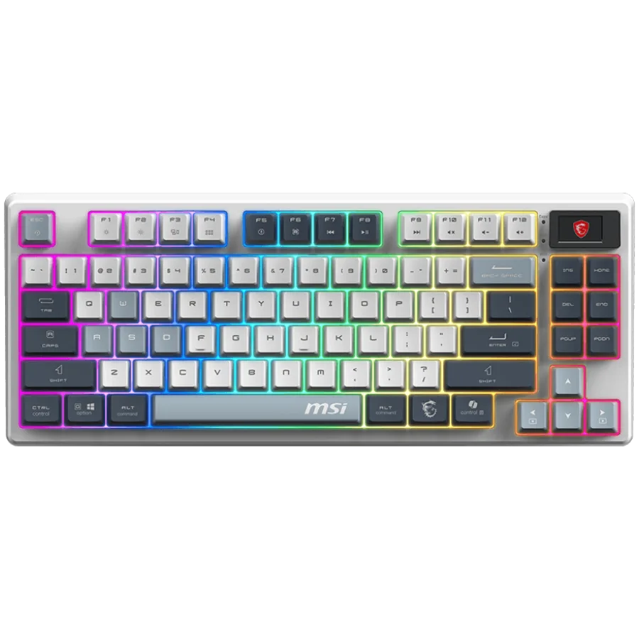 Геймърска клавиатура MSI FORGE GK600 TKL WIRELESS SKY - Hot-Swappable Mechanical Switches PBT Keycaps Sound-Dampening Fo