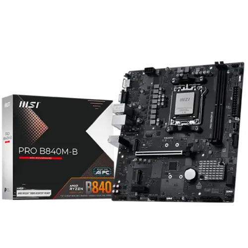 Дънна платка MSI PRO B840M-B mATX Socket AM5 2x DDR5 Dual Channel DDR5 up to 8000(OC)MHz 1x PCIe x16 slot 2x M.2 slot 2x