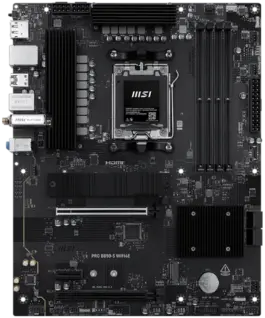 Alternative view of Дънна платка MSI PRO B850-S WIFI6E, ATX, Socket AM5, 4x DDR5 Dual Channel up to 8200(OC)MHz, 2x PCIe x16 slot, 2x M.2 slot, 4x USB 5Gbps, 3x USB 10Gbps, 1x USB 10Gbps Type-C, HDMI, DP, 7.1 HD Audio, 2.5G LAN, WiFI 6E, BT, 3Y