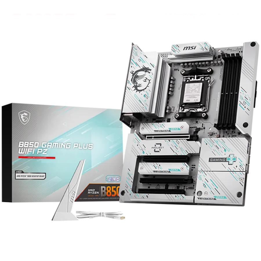 Дънна платка MSI B850 GAMING PLUS WIFI PZ ATX Socket AM5 Back Connectors 4x DDR5 Dual Channel DDR5 up to 8200(OC)MHz 4x