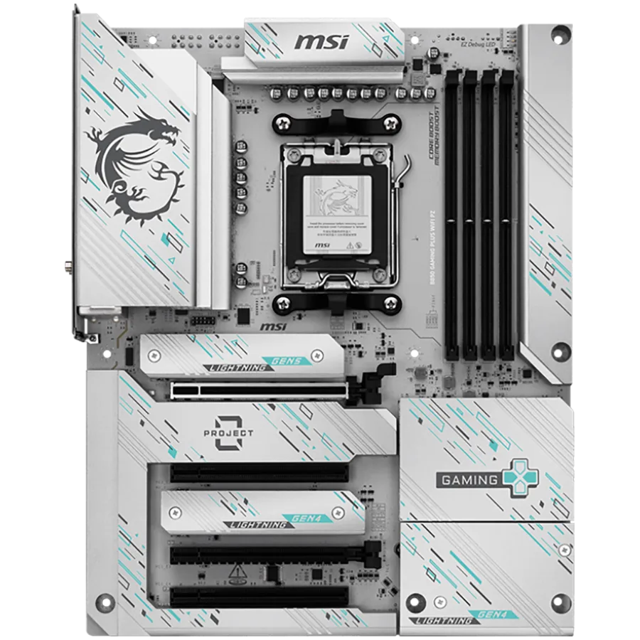 Дънна платка MSI B850 GAMING PLUS WIFI PZ, ATX, Socket AM5, Back Connectors, 4x DDR5 Dual Channel DDR5 up to 8200(OC)MHz, 4x PCIe x16 slot, 3x M.2 slot, 4x USB 2.0, 1x USB 5Gbps, 1x USB 10Gbps, 2x USB 10Gbps Type-C, DP, 7.1 HD Audio, 5G LAN, WiFI 7, - Image 47