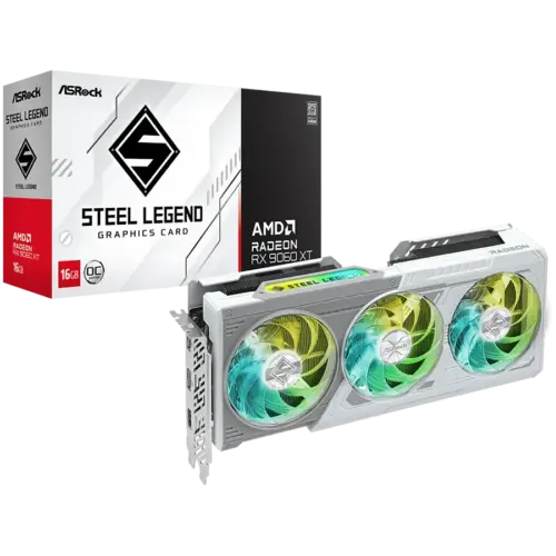 Видео карта ASROCK Video Card AMD Radeon RX 9060 XT Steel Legend OC 16GB GDDR6 128-bit HDMI 2x