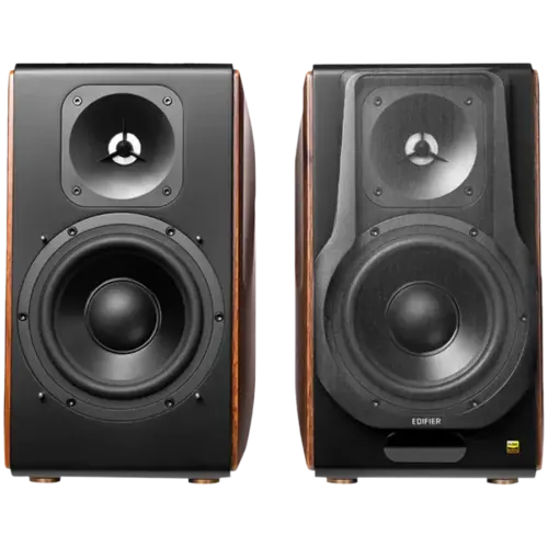 Alternative view of Тонколона Edifier S3000MKII Active Bookshelf Speakers (2.0), Bluetooth V5.0, Balanced XLR, Optical, Coaxial, USB and Line inputs, Planar magnetic tweeters aluminum diaphragm bass drivers, 256W (RMS), Control knobs, Remote, Brown