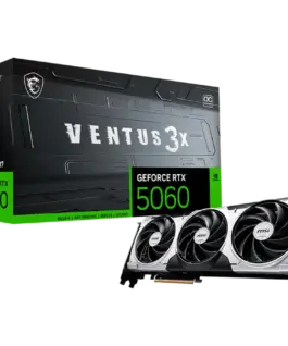 Видео карта MSI Video Card NVIDIA GeForce RTX 5060 8G VENTUS 3X OC 8GB GDDR7 128-bit 2550 MHz Boost 3840 CUDA Cores PCIe