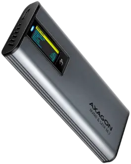 Чекмедже за диск AXAGON EEM2-SD2 USB-C 3.2 Gen 2 - M.2 NVMe / SATA SSD 30-80mm ALU box grey LCD