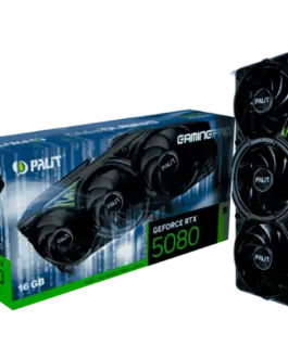 Видео карта PALIT GeForce RTX 5080 GamingPro 16GB GDDR7 256 bit 1x HDMI 2.1b 3x DP 2.1b 3 Fan 1x 16-pin pwr connector 85