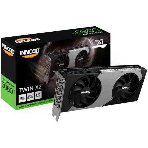 Видео карта INNO3D GeForce RTX 5060 Ti Twin X2 8GB GDDR7 128-bit 1x HDMI 3x DP