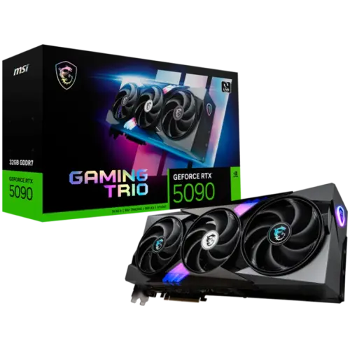 Видео карта MSI Video Card Nvidia GeForce RTX 5090 32G GAMING TRIO 32GB GDDR7 512bit Effective Memory Clock: 28000MHz Bo