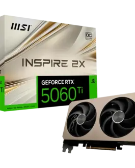 Видео карта MSI Video Card NVIDIA GeForce RTX 5060 Ti 16G INSPIRE 2X OC 16GB GDDR7 128-bit 2617 MHz Boost 4608 CUDA Core
