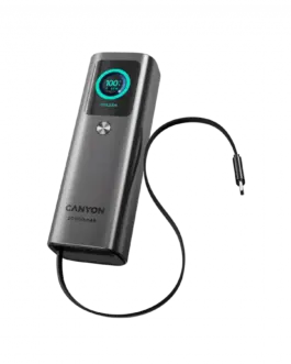 Външна батерия CANYON Built-in cable power bank OnPower 265 20000mAh 165W  Aluminium Dark