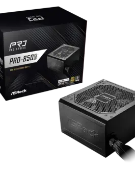 Захранване за компютър Asrock PRO-850G 850W 80 Plus GOLD Non Modular PSU 1x EPS 12V CPU(4+4pin) 2x PCIe (6+2pin) 2x 4-pi