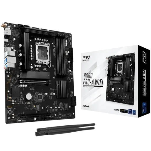 Дънна платка ASROCK B860 PRO-A WIFI Socket 1851 4x DDR5 WiFi Bluetooth ATX