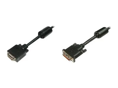 КАБЕЛ DIGITUS - DVI-I 24+5 to DSUB 15 pin - 20 m - Black - PN AK-320300-020-S