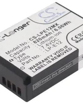 Alternative view of Батерия за камера CANON LPE12MX LiIon 7.4V 820mAh Cameron Sino
