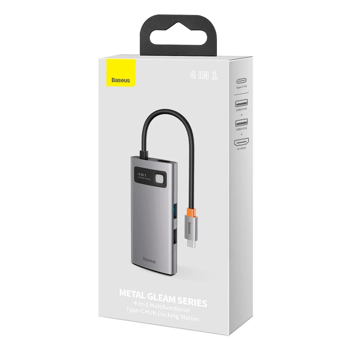 USB хъб Baseus Type-C 4 в 1 с 1х USB 3.0, 1х USB 2.0, 1х HDMI порта, черен - Image 45