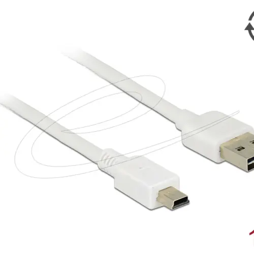 Alternative view of Кабел Delock EASY-USB-A 2.0 мъжко към USB Mini-B мъжко, 1m , бял