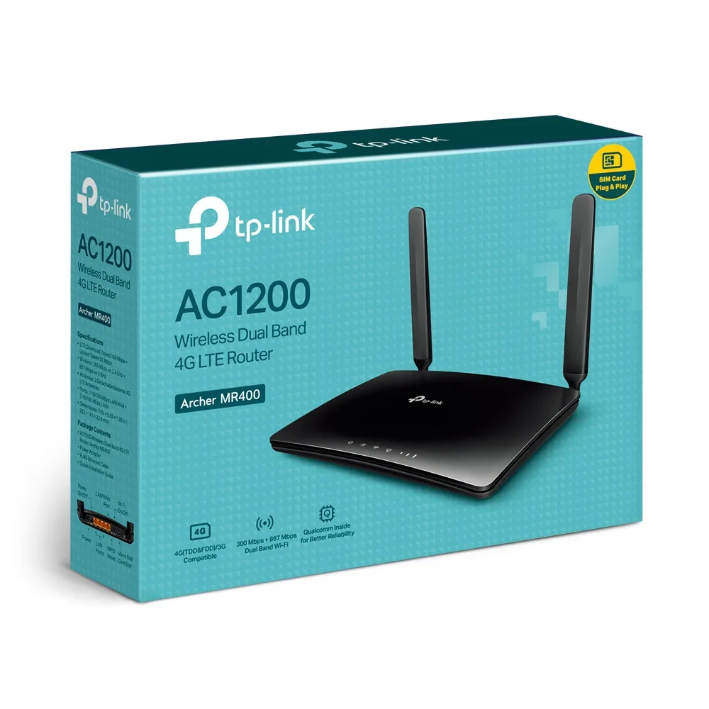 Безжичен двулентов 4G рутер TP-Link Archer MR400 AC1200 - Image 23