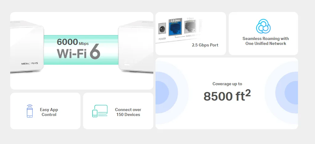 Безжична Wi-Fi 6 Mesh система Mercusys Halo H90X(3-pack) AX6000 - Image 117