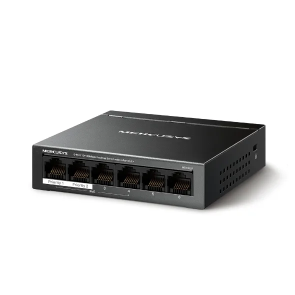6-портов настолен комутатор Mercusys MS106LP 10/100 Mbps със 4 PoE+ порта - Image 83