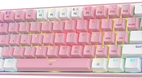 Кабелна/Bluetooth 5/2.4GHz RGB механична геймърска клавиатура Redragon Fizz Pro K616-RGB-WP_RD -