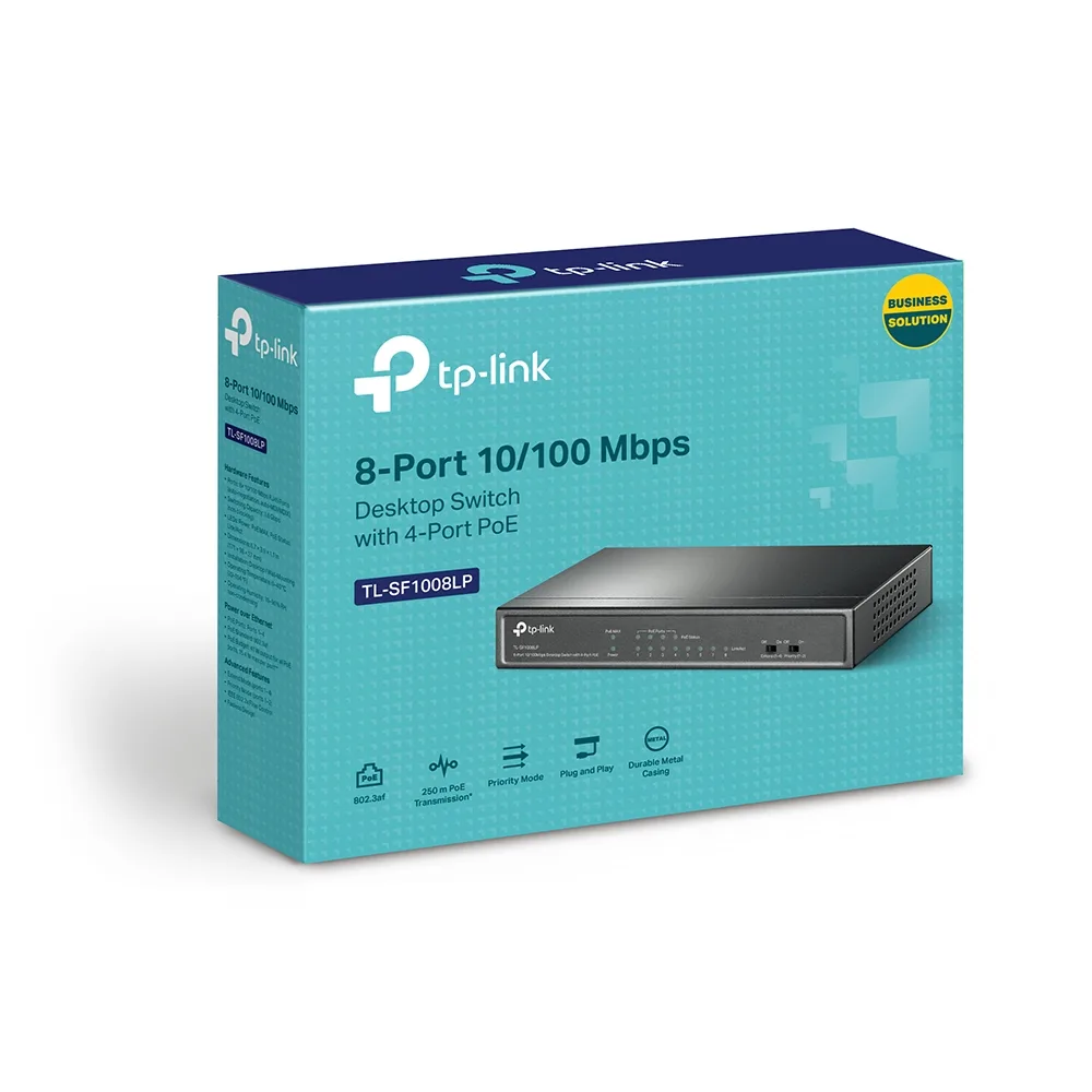 8-портов Desktop комутатор TP-Link TL-SF1008LP с 4-PoE порта - Image 18