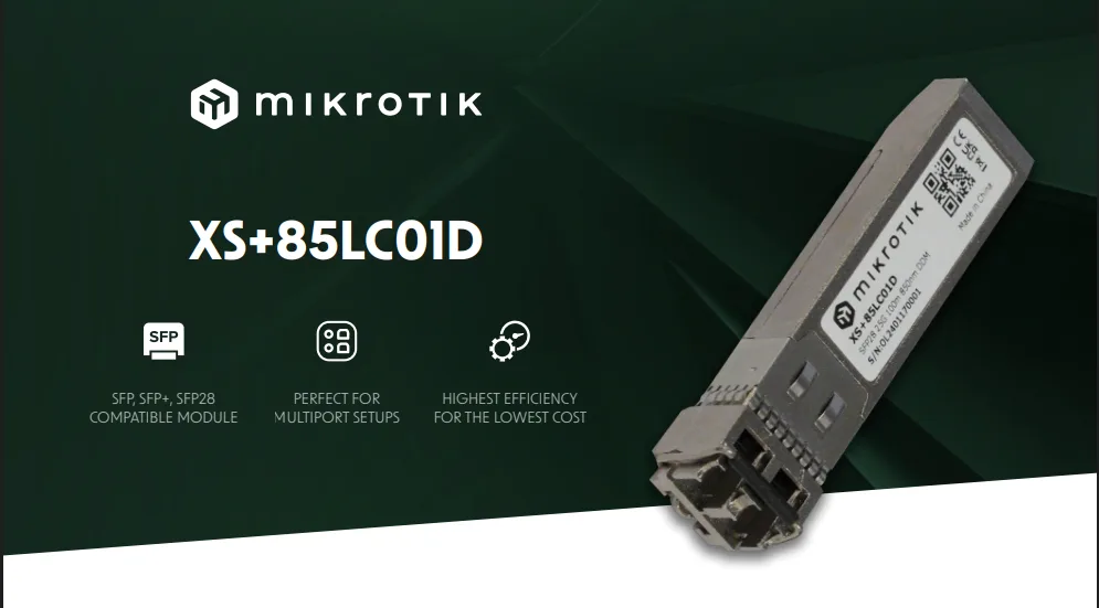 1.25G SFP, 10G SFP+ и 25G SFP28 модул за по-къси разстояния MikroTik XS+85LC01D - Image 120