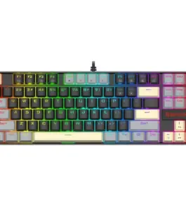 Механична геймърска клавиатура Redragon Kumara K552LGY-RGB с RGB осветление с Red switches - черна със