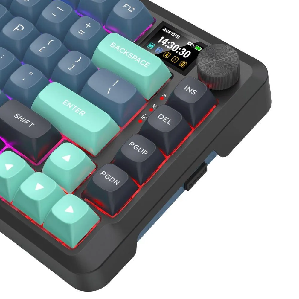 Bluetooth и безжична механична геймърска клавиатура Redragon Behemoth Pro K724SP-RGB-PRO, RGB осветление - черна със сив градиент - Image 4