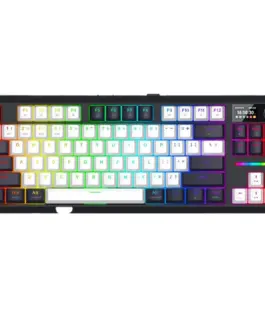 Bluetooth и безжична механична геймърска клавиатура Redragon Wildslash LCD Pro K746WB-RGB-PRO RGB осветление - черна с