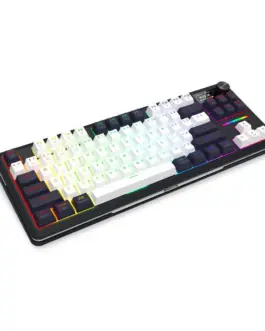 Alternative view of Bluetooth и безжична механична геймърска клавиатура Redragon Wildslash LCD Pro K746WB-RGB-PRO RGB осветление - черна с бяло