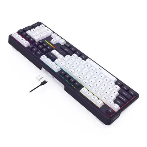 Bluetooth и безжична механична геймърска клавиатура Redragon Antonium Pro 108 K745WB-RGB-PRO RGB осветление - черна с