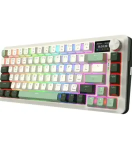 Alternative view of Bluetooth и безжична механична геймърска клавиатура Redragon Flekact Pro K708WLG-RGB-PRO с RGB осветление - бяло със зелено