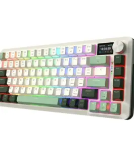 Alternative view of Bluetooth и безжична механична геймърска клавиатура Redragon Flekact Pro K708WLG-RGB-PRO с RGB осветление - бяло със зелено