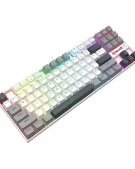 Геймърска механична клавиатура Redragon Kumara K552WGL-RGB с RGB осветление и red switches - бяла със