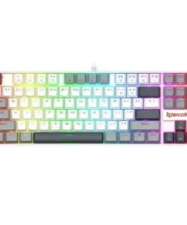 Alternative view of Геймърска механична клавиатура Redragon Kumara K552WGL-RGB с RGB осветление и red switches - бяла със сиво