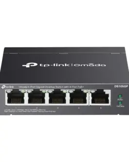 5-портов гигабитов неуправляем настолен комутатор TP-Link DS105GP с 4-порта PoE+