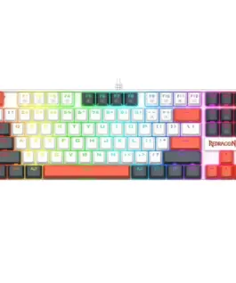 Механична геймърска клавиатура Redragon Kumara K552WLR-RGB – бяла със сиво и оранжево RGB