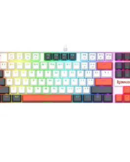 Механична геймърска клавиатура Redragon Kumara K552WLR-RGB – бяла със сиво и оранжево RGB