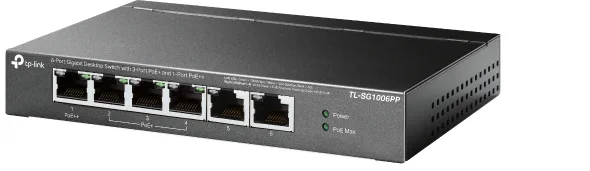 Комутатор TP-Link TL-SG1006PP 6-портов гигабитов настолен с 3-порта PoE+ и 1-порта PoE++ - Image 86