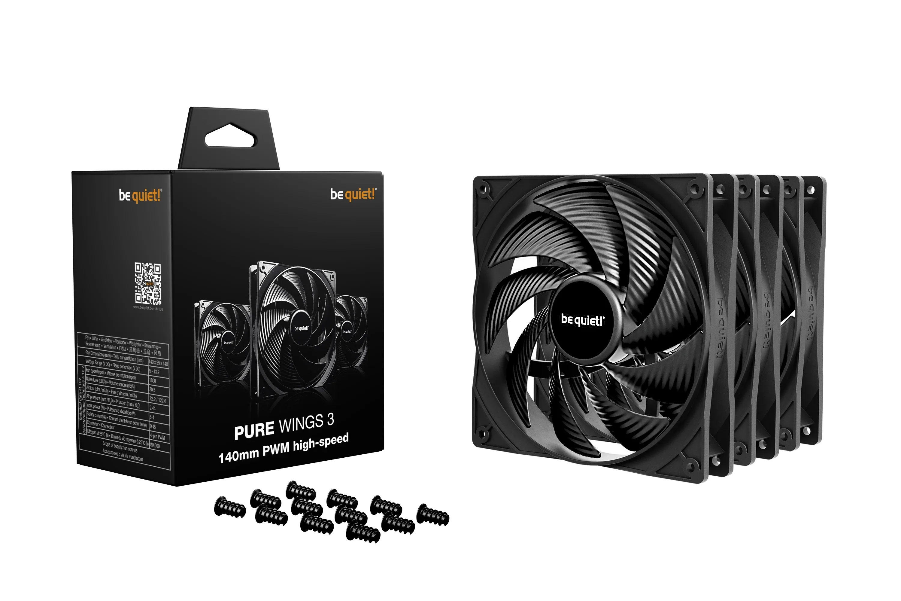 be quiet! комплект вентилатори Fan Pack 3-in-1 3 x 140mm - PURE WINGS 3 140mm PWM high-speed 3-Pack - Image 39