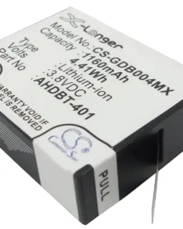 Батерия за камера GOPRO Hero 4; HERO 4 Plus  AHDBT-401  38V 1160mAh   LIIon Cameron