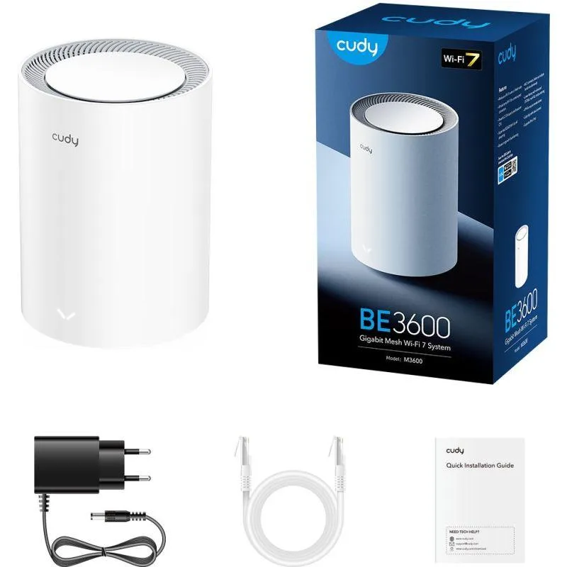 Безжична MESH система рутер Cudy M3600-1-pack BE3600 WiFi 7 система за цял дом - Image 3