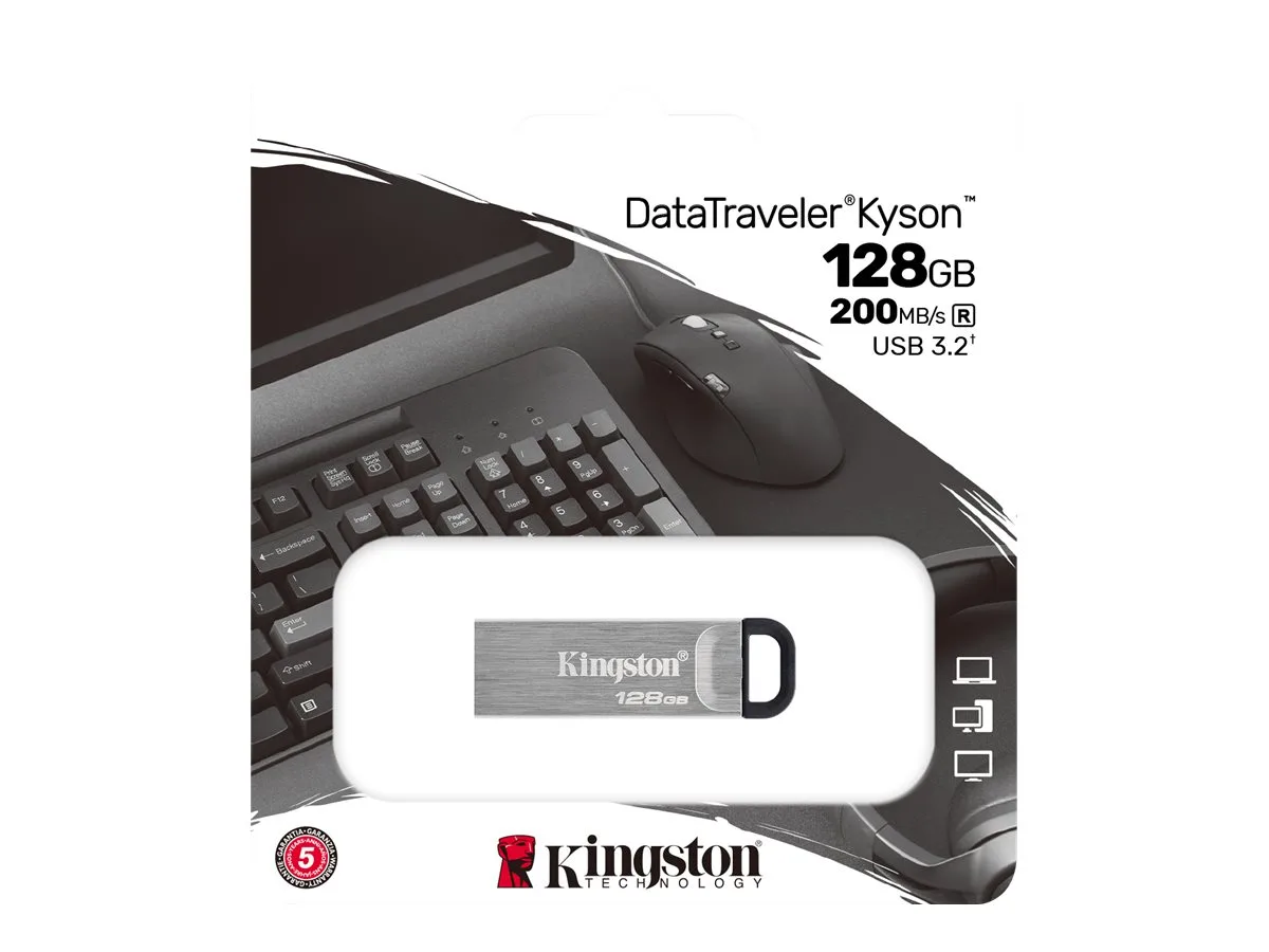 ФЛАШ ПАМЕТ Kingston DataTraveler Kyson - USB flash drive - 128 GB - PN DTKN/128GB - Image 216